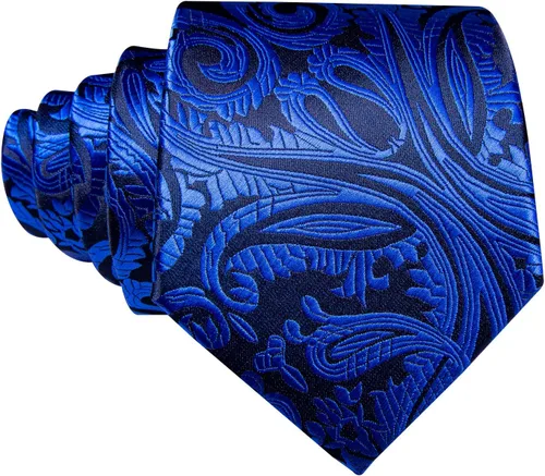 Vista 197 de Barry.Wang - Juego de corbata de seda para hombre, diseño de cachemira, pañuelo y gemelos de bolsillo