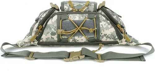 Vista 3 de Riñonera táctica militar impermeable WR para escalada al aire libre, pesca, correr, caza, compatible con iPhone 8 7 7 plus (camuflaje ACU)