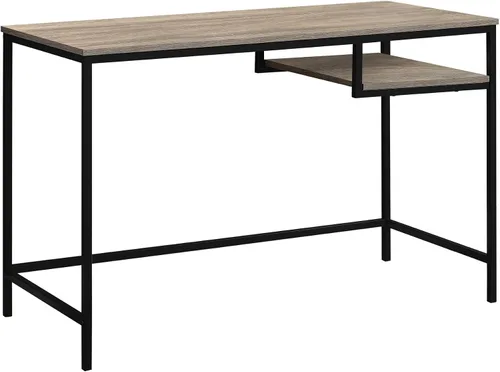 Vista 6 de Monarch Specialties Mesa contemporánea para laptop con estante para el hogar y la oficina, patas de metal, 48 pulgadas de largo, capuchino
