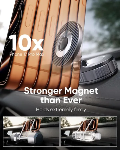 Vista 3 de Magsafe - Soporte para teléfono de automóvil con aspiradora [más de 120 libras de succión más fuerte y 3000 gf magnético más fuerte] Soporte