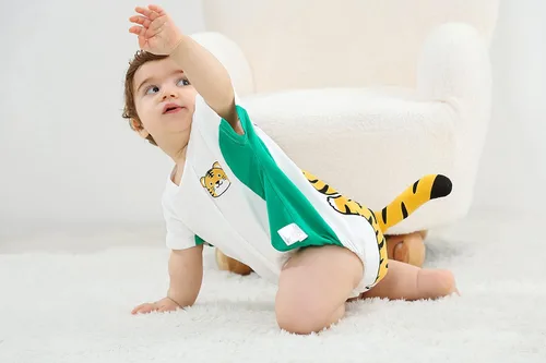 Vista 6 de TONWHAR Body unisex de algodón para bebé, de manga corta, para bebés, niños y niñas, overol de animales para verano
