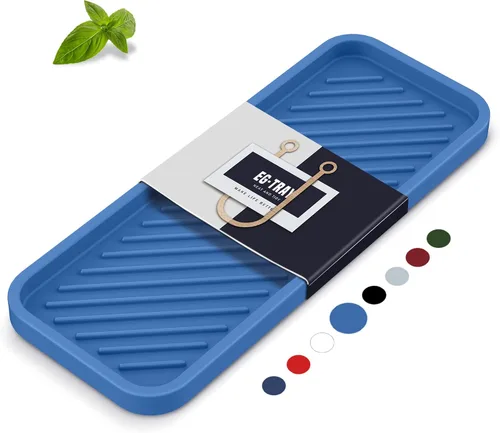 Vista 16 de EG-SIPRO Soporte de esponja de silicona, bandeja organizadora para fregadero de cocina, organizador de esponja para mostrador de baño, soporte
