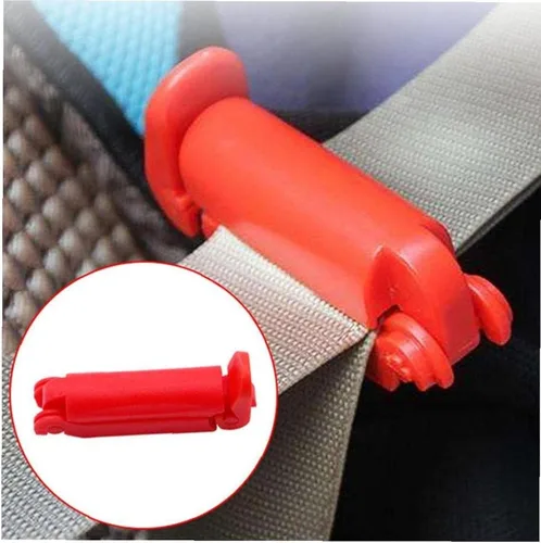 Vista 7 de 3 piezas de clip de hebilla para cinturón de seguridad de coche, cinturón de seguridad para asiento de bebé, clips antideslizantes (rojo 3 piezas)