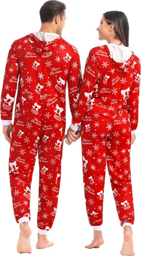 Vista 3 de Pijamas de Navidad para adultos, pijamas de disfraz para mujer, pijamas de Navidad para la familia, conjuntos de pijamas de Navidad a juego