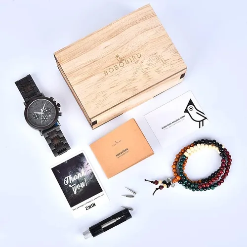 Vista 7 de Reloj de madera grabado para tu novio tu chico tu prometido tu marido Personalizado para cumpleaños aniversario