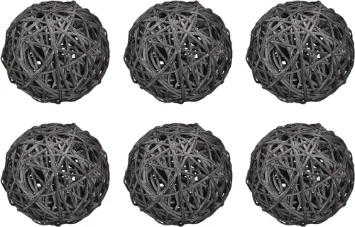 Vista 8 de MECCANIXITY Bolas de mimbre de ratán de 3.2 pulgadas, color negro, 6