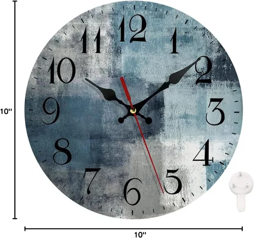 Vista 7 de LOKMU Reloj silencioso sin tictac de 10 pulgadas, reloj de pared redondo, decorativo para sala de estar, cocina, hogar, baño, dormitorio, oficina