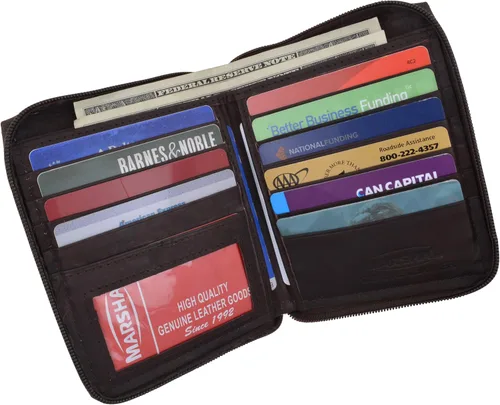 Vista 20 de Masrhal Wallet Billetera Hipster para hombre con cremallera y cremallera más