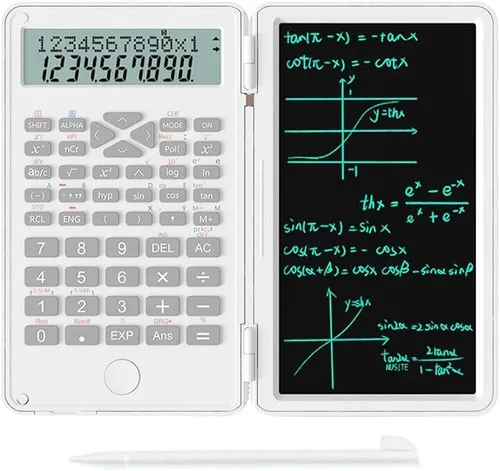 Vista 8 de Calculadora científica con tableta de escritura 2 en 1 calculadora portátil Negro