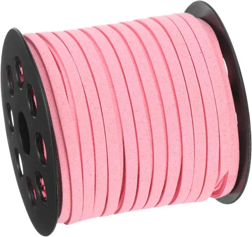 Vista 18 de uxcell Cordón de gamuza, 49.21 yardas, 0.197 in, cuerda plana de hilo de cuero para bolso, bolso, cordones de zapatos, manualidades, fabricación