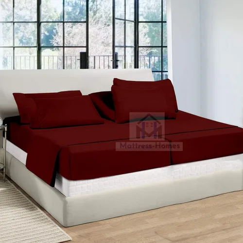 Vista 18 de Juego de sábanas divididas tamaño Queen para cama ajustable, juego de sábanas divididas de 5 piezas para cama Queen dividida de 600 hilos, 100%