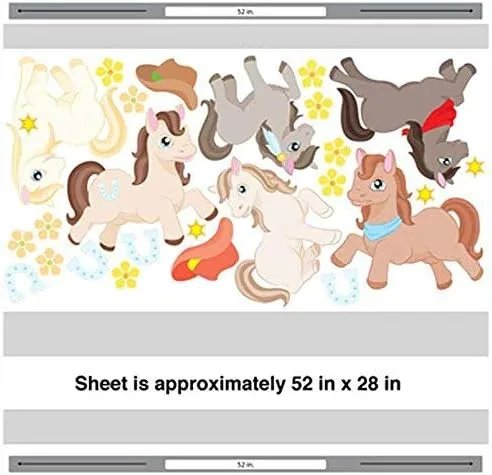 Vista 2 de Wild West Pony – Adhesivo decorativo para pared establecidos por chromantics