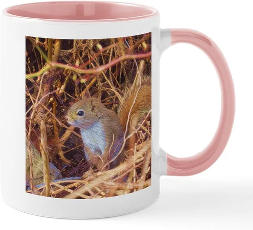 Vista 42 de CafePress Taza navideña de ardilla de 11 oz (11.0 fl oz) taza de café de cerámica