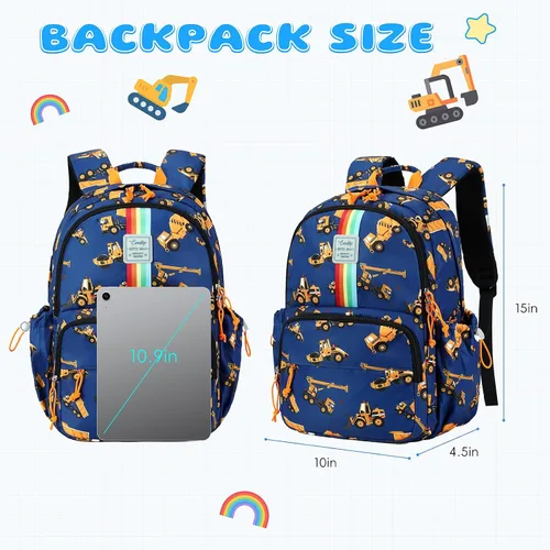Vista 54 de CAMTOP - Conjunto de mochila y lonchera con estampados divertidos para niños de preescolar y primaria), Y0058-2