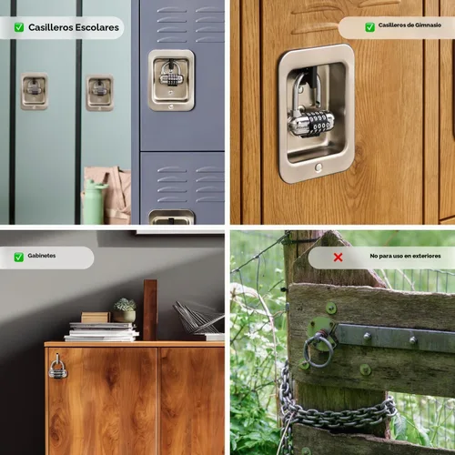 Vista 7 de Master Lock Establece tu propio candado de combinación, cerraduras de armario de gimnasio con código para asegurar objetos de valor en interiores