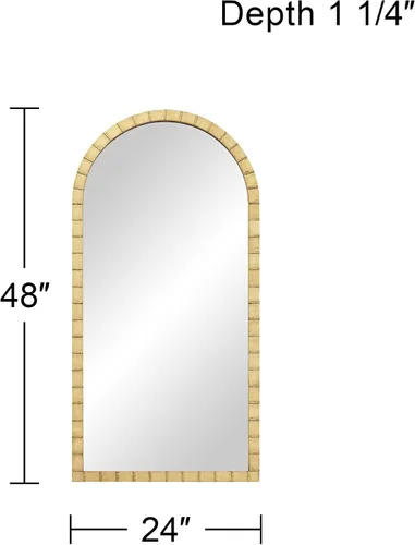 Vista 7 de Uttermost Portina - Espejo de pared arqueado dorado mate de 24 x 48 pulgadas