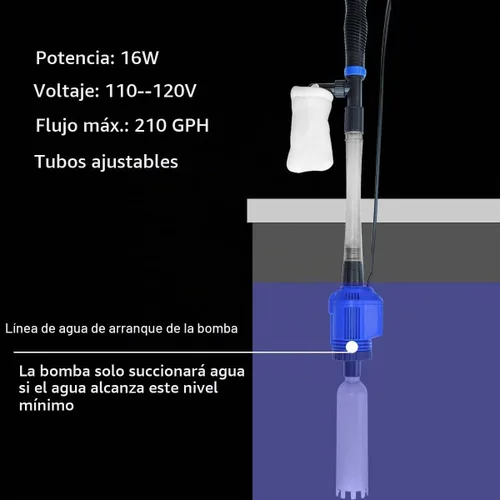 Vista 5 de Limpiador eléctrico auto de la grava del acuario, 3 en 1 extractor automático del lodo para los tanques de la planta de los pescados