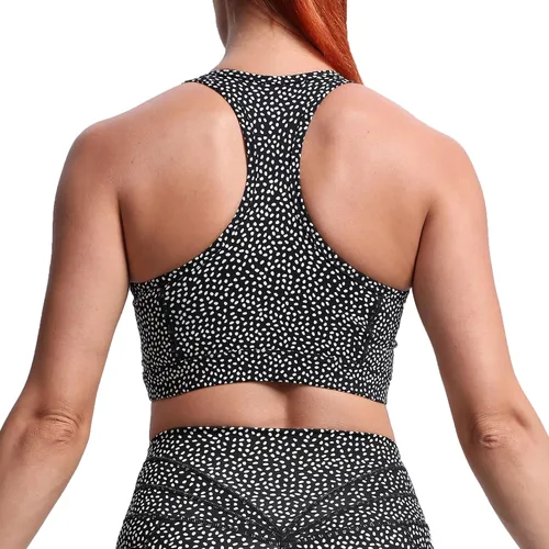 Vista 4 de Aoxjox Sujetadores deportivos Twist para mujer entrenamiento fitness elegante cuello en V espalda cruzada yoga camiseta sin mangas