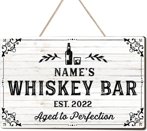 Vista 19 de Artsy Woodsy Placa de madera personalizada para bar pub (no tallada) Accesorios de decoración de pared y puerta, letrero rústico de bar, letrero