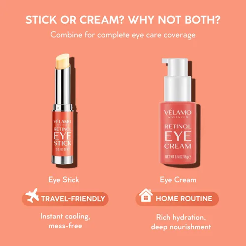 Vista 8 de VELAMO ADVANCED Retinol Eye Stick: bálsamo renovador y reafirmante debajo de los ojos para ojeras, hinchazón, líneas finas y arrugas, esenciales