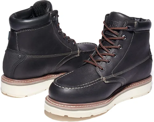 Vista 7 de Timberland PRO Gridworks - Botas de trabajo industriales impermeables para hombre con cuña de 6 pulgadas Negro