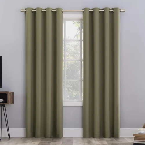 Vista 18 de Sun Zero Nordic - Juego de 2 paneles de cortinas 100 % opacas con ojales, calidad de teatro, reducción de ruido, 52 x 84 pulgadas, verde salvia