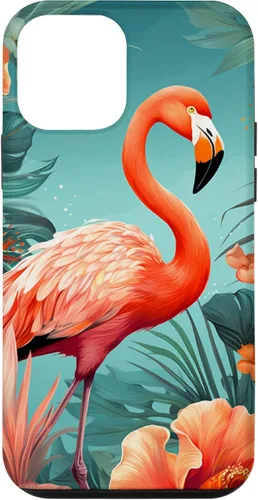 Vista 22 de Tropical Pink Flamingo Teal Orange Wildflower Palm Leaves Case for iPhone 17