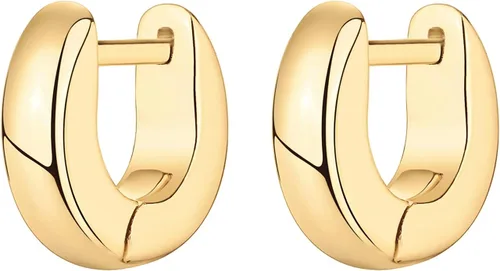 Vista 3 de PAVOI Aretes de broquel tipo miniarracadas de plata de ley 925, chapados en oro de 14 quilates, con poste, ultragrueso, para mujer