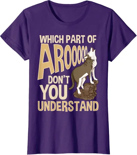 Vista 11 de What Part Of Aroooo Don't You Understand Husky - Camiseta para perro, Negro, S
