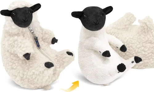 Vista 7 de AGRIMONY Bonitos animales de peluche de oveja afeitada, pequeños peluches de cordero kawaii, juguetes de peluche, regalos divertidos de Pascua San