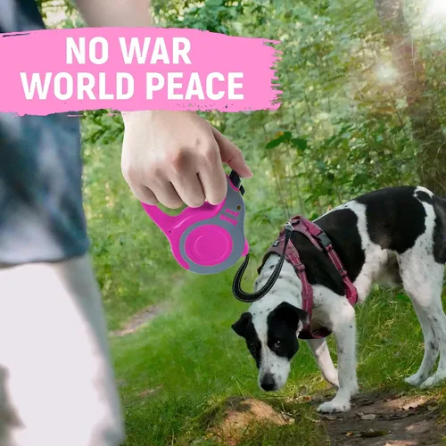 Vista 6 de Correa para mascotas de 16 pies retráctil para perro, cinta telescópica automática para perros, duradera y cómoda, con mango antideslizante