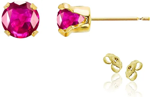 Vista 74 de Aretes de tuerca de plata de ley 925 chapados en oro de 14 quilates macizo, oro amarillo, blanco o rosa de 0.236 in Amatista