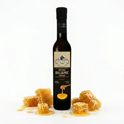 Vista 7 de Ellora Farms, Vinagre balsámico con infusión de jarabe de dátil, espeso, cremoso y envejecido en barrica, sin conservantes, botella de vidrio, 8.45