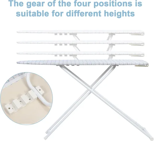 Vista 6 de Tabla de planchar de 42 pulgadas, tabla de planchar extendida, tabla de planchar plegable de tamaño completo, tabla de planchar plegable de 4 patas