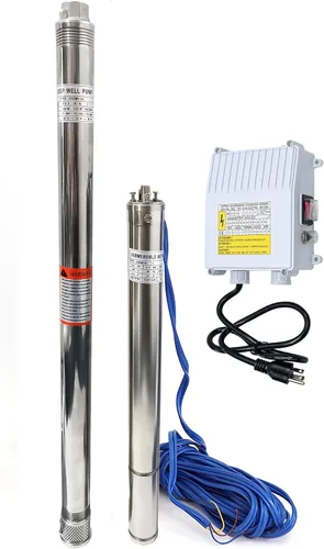 Vista 11 de Bomba sumergible de pozo profundo, bomba de pozo profundo de 1 HP de 110 V de acero inoxidable con caja de control y cable de alimentación de 50