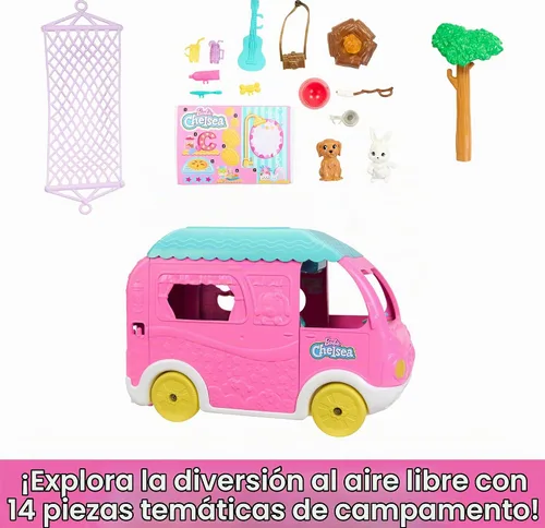 Vista 3 de Barbie Camper, Chelsea 2 en 1 Playset