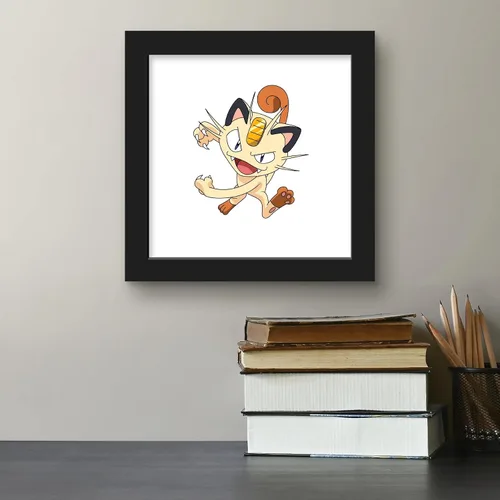 Vista 5 de Trends International Gallery Pops Pokemon - Póster de pared de Meowth, 12 x 12 pulgadas, versión enmarcada en negro