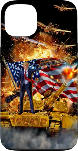 Vista 7 de iPhone 16 Presidente Donald Trump monta una funda dorada