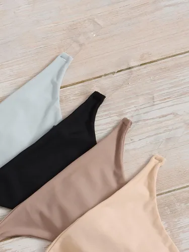 Vista 5 de GORGLITTER Tangas de cuerda transparentes para mujer, espalda en T, tiro bajo, paquete múltiple de bragas
