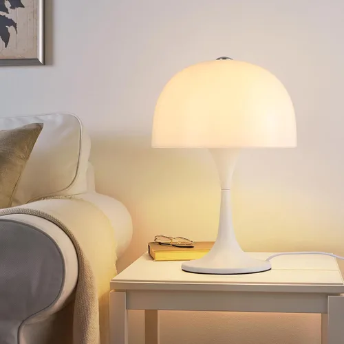 Vista 4 de Lámpara de mesa moderna y elegante para dormitorio, lámpara de mesa de 3 luces LED para sala de estar, oficina, lámpara de escritorio de hongo