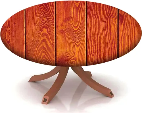 Vista 26 de Mantel redondo ajustable con patrón marítimo, borde elástico, adecuado para catering y cocina, se puede limpiar con el mantel de mesa redonda