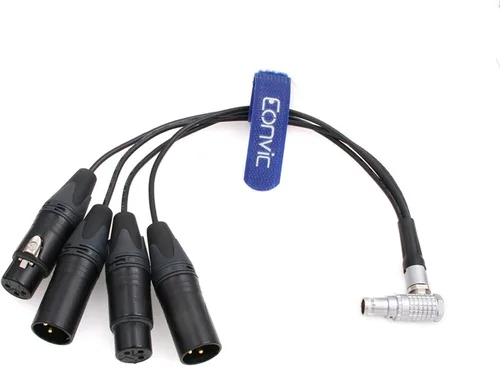 Vista 3 de Cable de salida de entrada de audio XLR Atomos de 10 pines a 2x3 pines para grabador de monitor Shogun (ángulo recto 10pin)