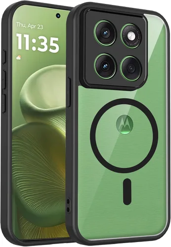Vista 165 de Funda magnética transparente compatible con Xiaomi 17T, color negro 2 en 1 PC + TPU cubierta de teléfono a prueba de golpes, carcasa protectora
