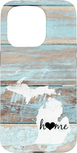 Vista 14 de Michigan Rustic Home Pride US State Distressed Look Case for iPhone 17