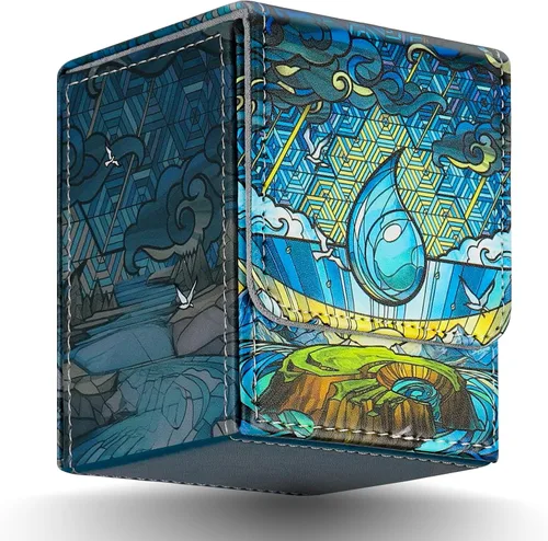 Vista 11 de Caja de cubierta TCGUARD para almacenamiento de cartas MTG, con capacidad para 100 o más cartas con funda individual, forro de microfibra y caja