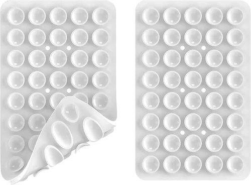Vista 4 de Soporte de teléfono con succión de silicona de doble cara, accesorio de silicona para iPhone y Android, soporte para teléfono de ducha con espejo