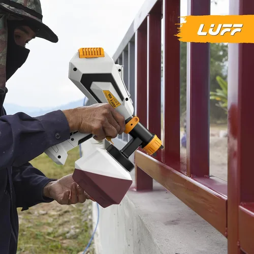 Vista 7 de Pulverizador de pintura HVLP de 700 W, pistola de pintura eléctrica, contenedor de alta capacidad de 40.6 fl oz, fácil de limpiar, 5 boquillas