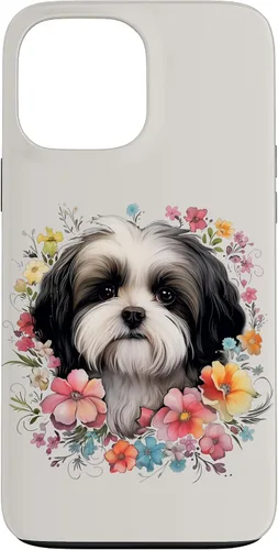 Vista 24 de Shih Tzu Mom Floral Dog Lover Vintage Flowers Cute Case for iPhone 17