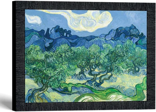 Vista 11 de Vincent Van Gogh - Impresión artística enmarcada de olivos para decoración del hogar, 11 x 14, 2438 Barnwood