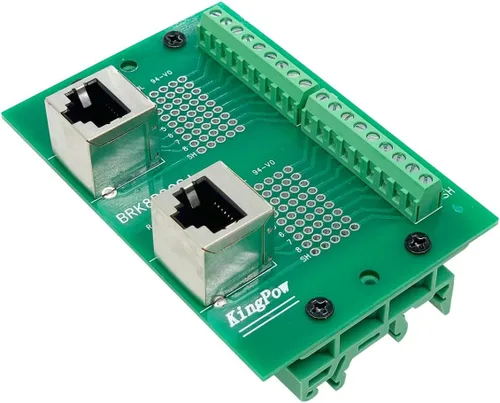 Vista 10 de Placa de distribución de conector Ethernet de montaje en riel DIN RJ45 8P8C, conector de bloque de terminales de conector vertical RJ45